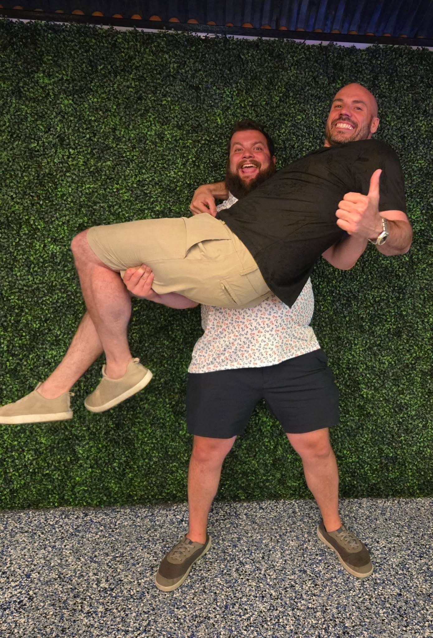Chuck having a fun night out with a friend